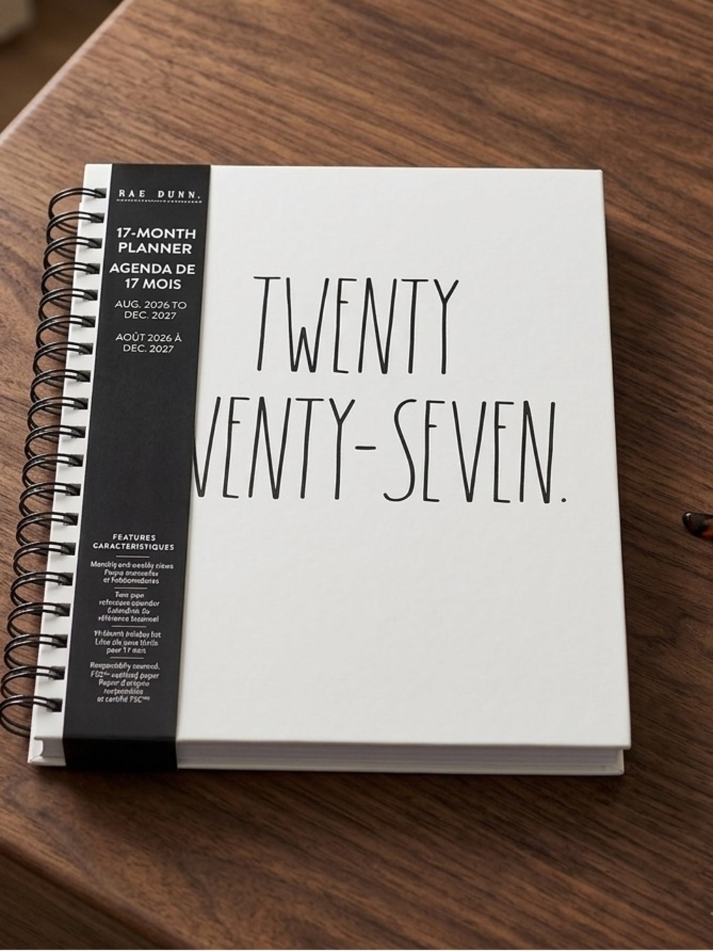 Rae Dunn  TWENTY TWENTY-SEVEN 17 month Spiral Planner